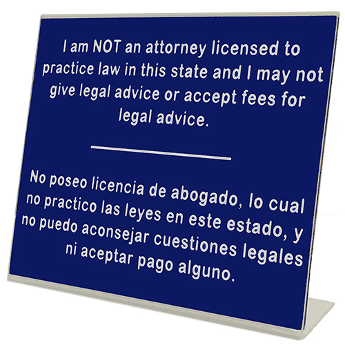 I Am Not a Lawyer Louisiana Notary Desk Sign