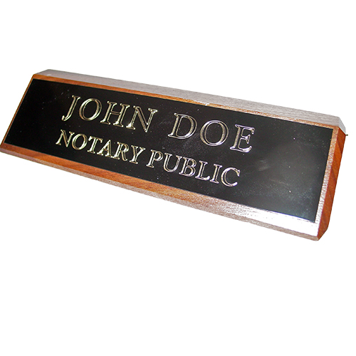 Louisiana Notary Walnut Desk Sign